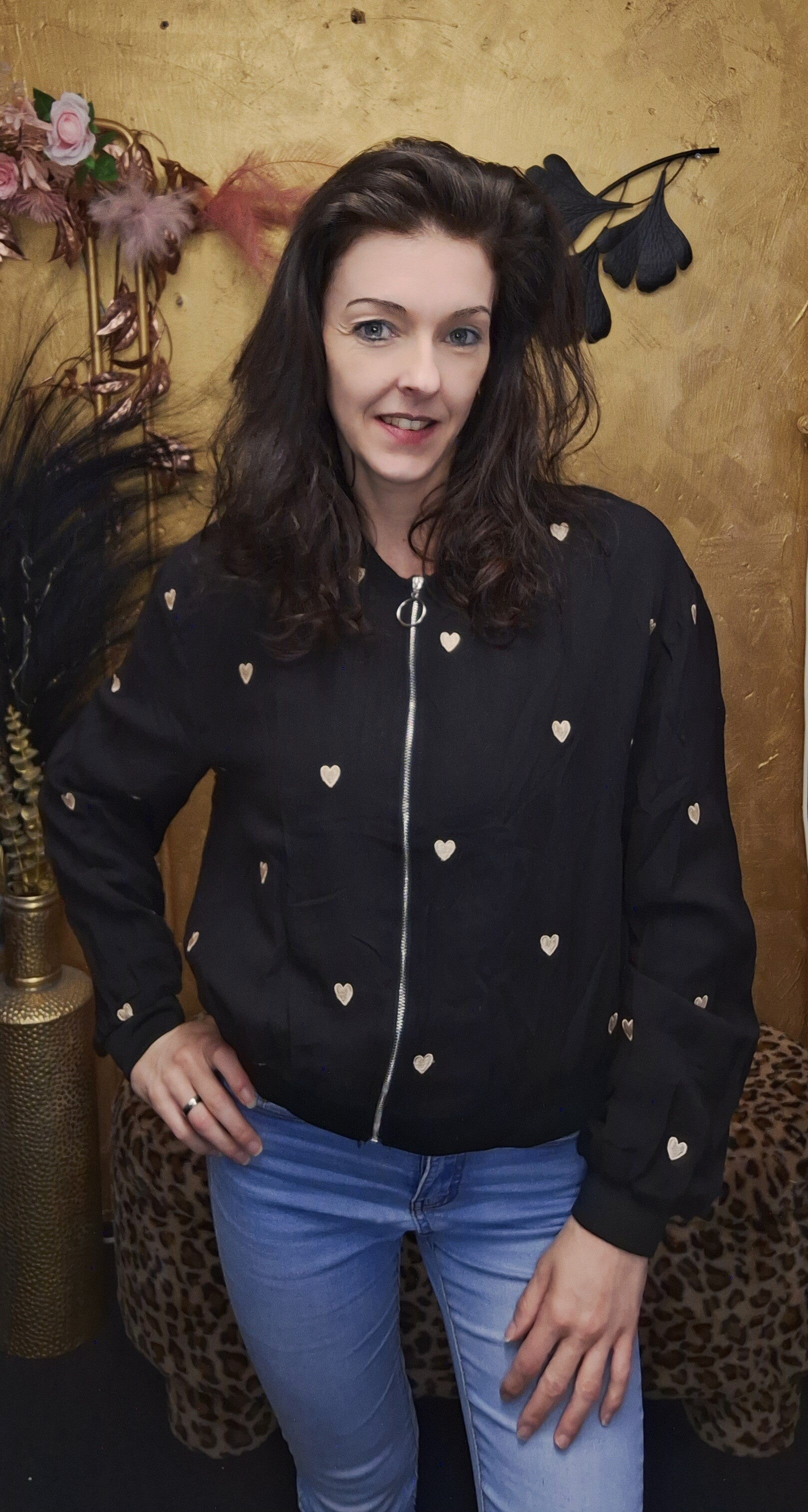 Hartjes jas kort model zwart