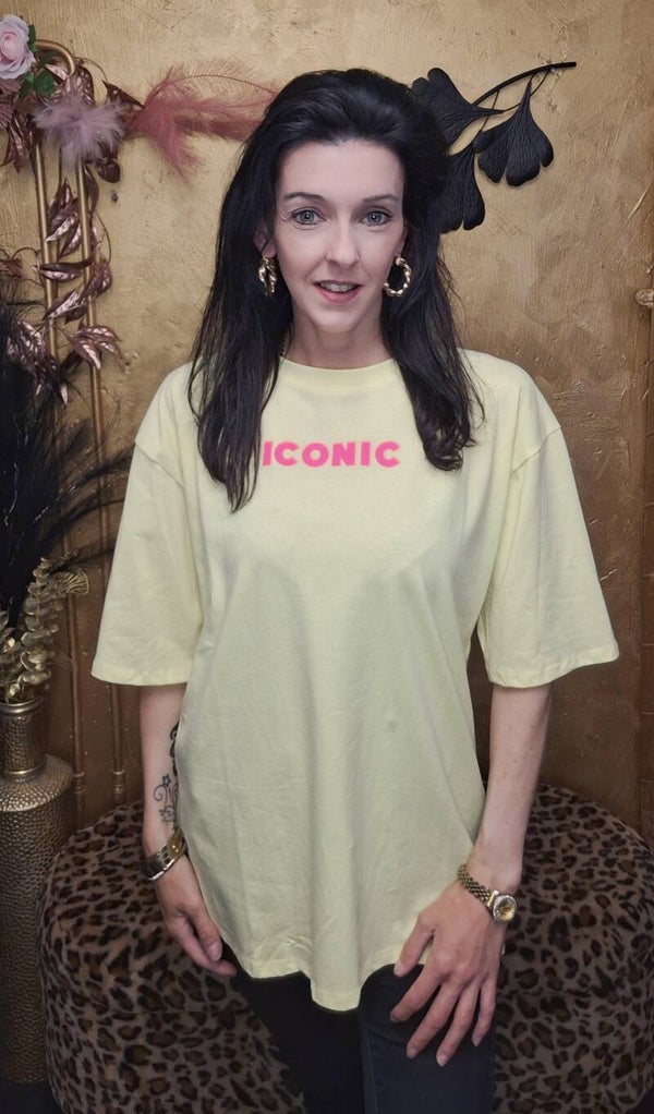 Iconic T-shirt geel