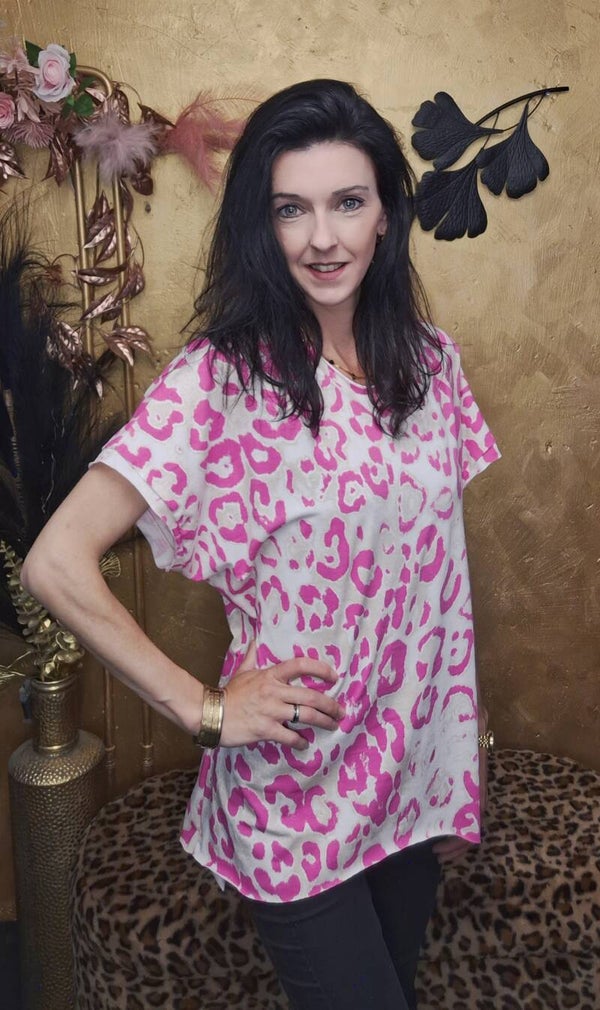 T-shirt print motief roze
