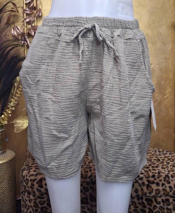 mousseline short dames – luchtig en comfortabel taupe