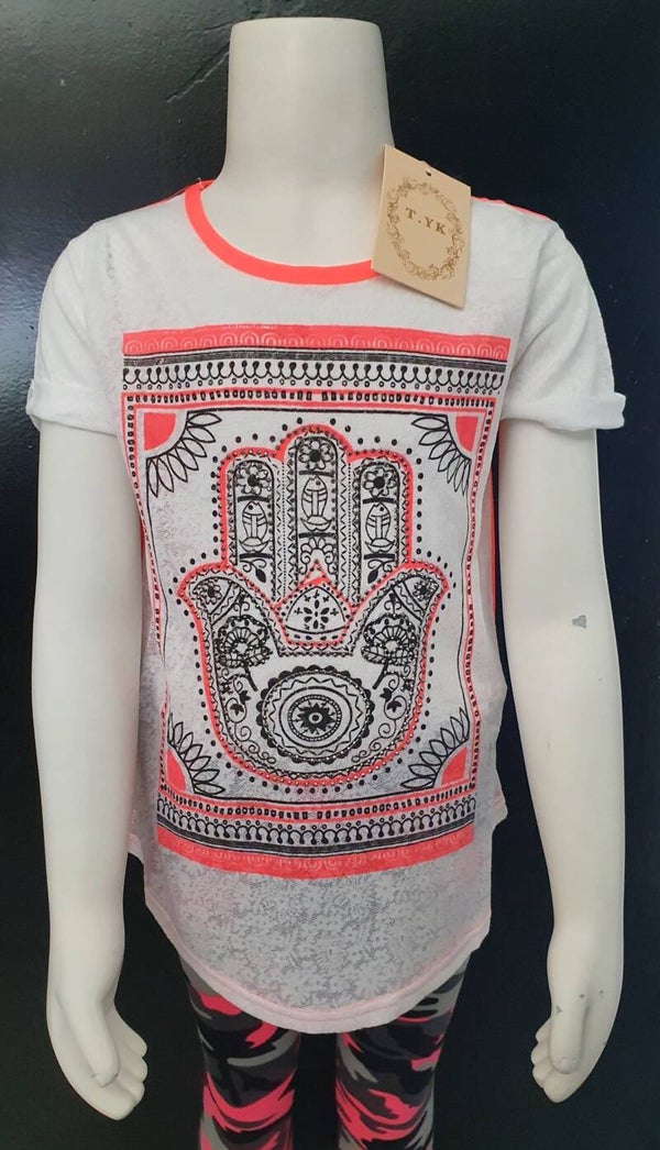 Meisjes T-shirt Wit Roze