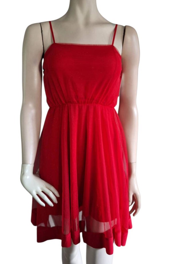 Jurk rood met glitter