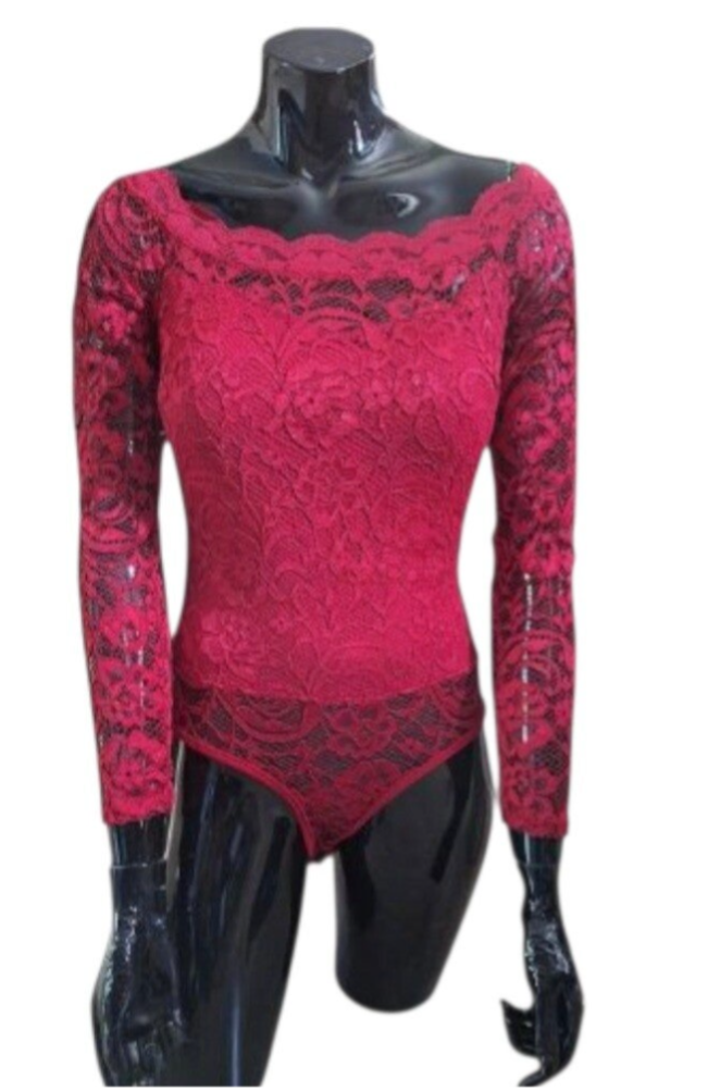 Kanten body bordeaux rood