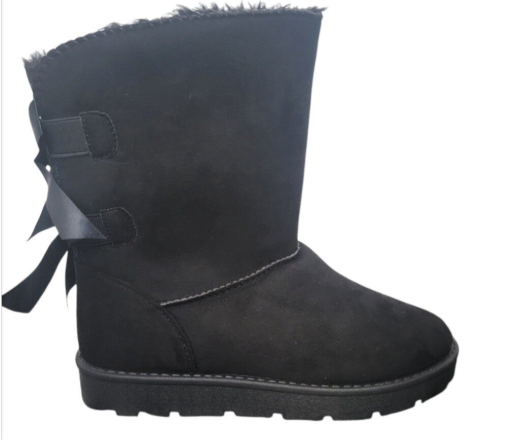 Boots zwart met strik