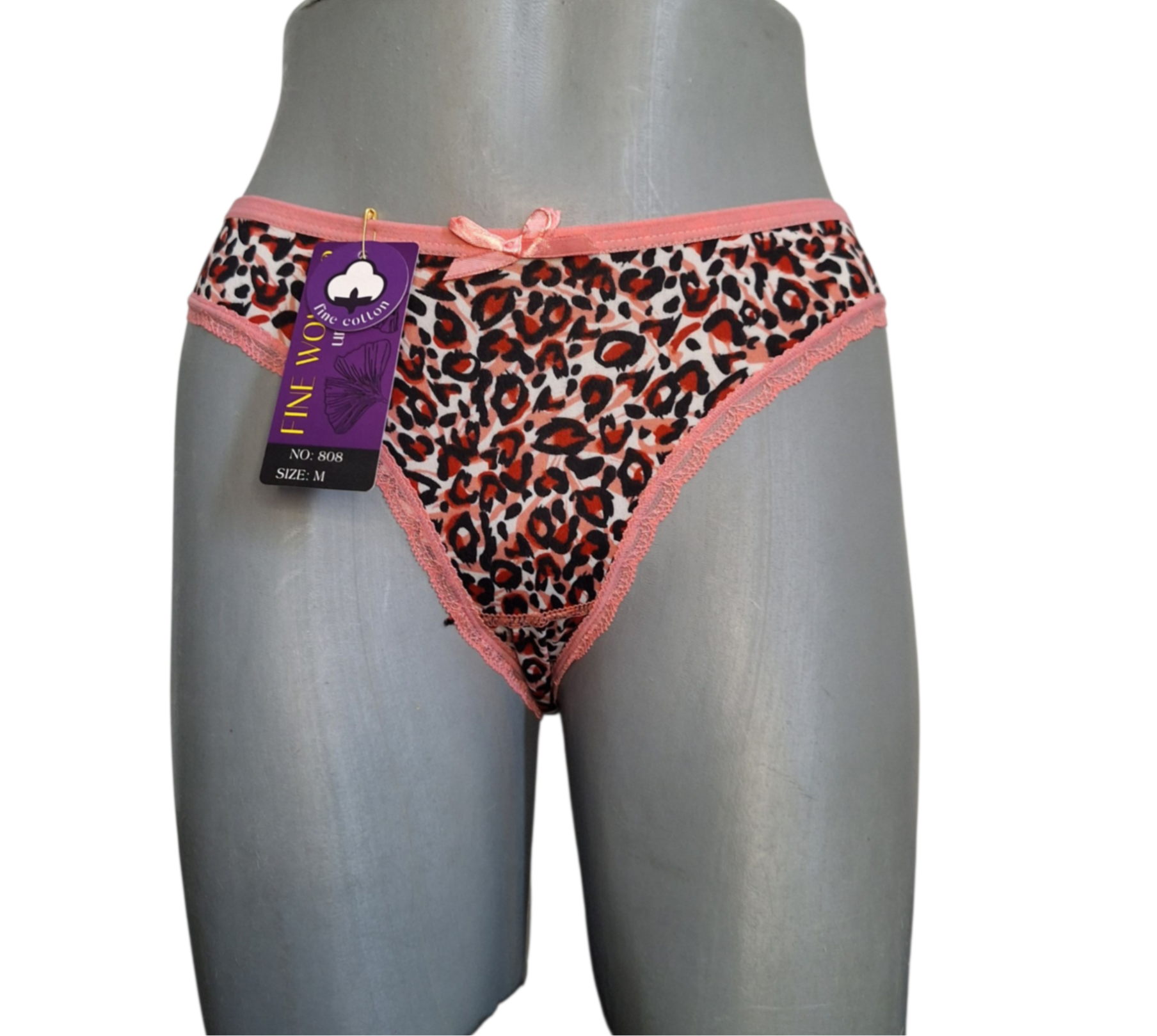 Fine woman dames string donker roze print