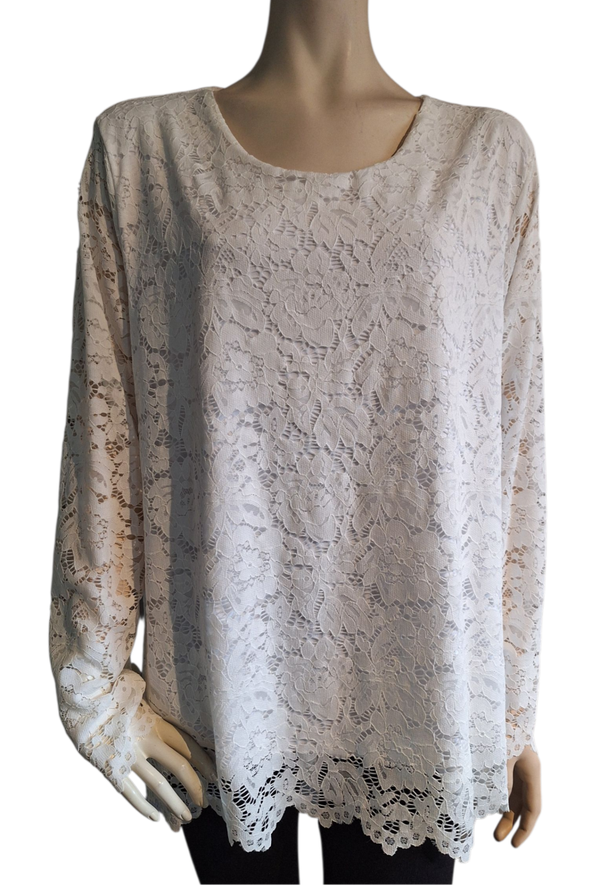 Kanten blouse wit