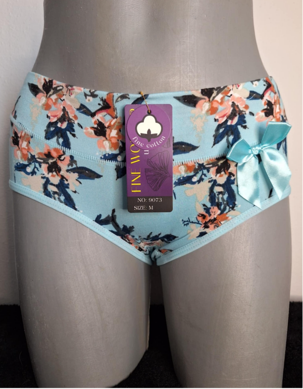 Fine woman dames slip bloem print lichtblauw