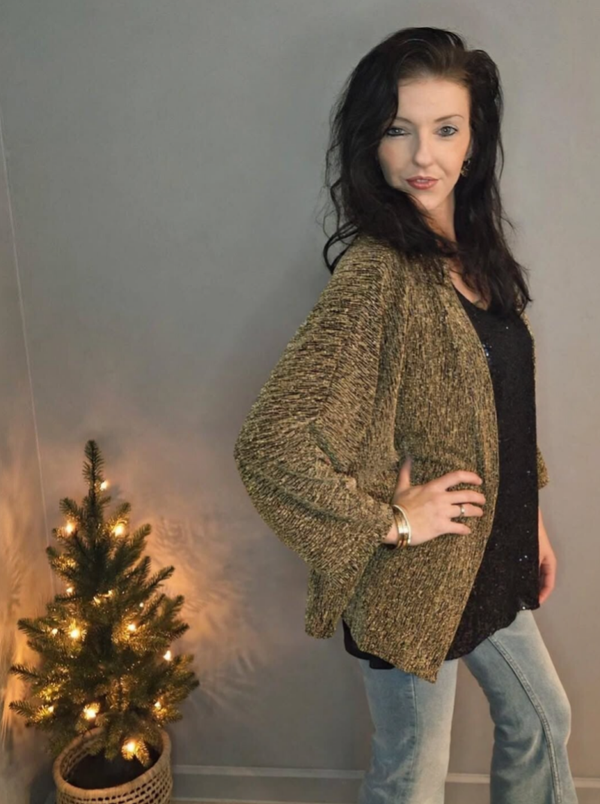 Gouden Glitter Vest Kerst Glitter vestje met fijne Glitters