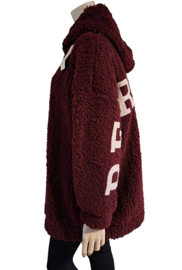 Teddy hoodie Perfectly bordeaux rood