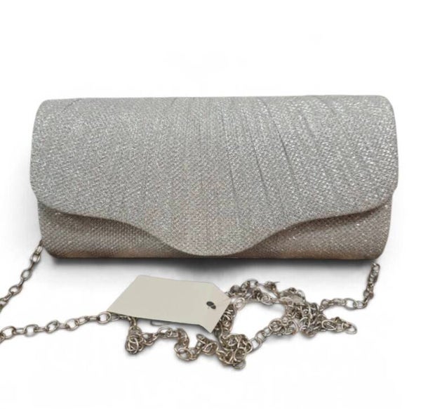 Zilveren Glitter Clutch - Elegant Avondtasje voor Feestdagen & Bruiloft