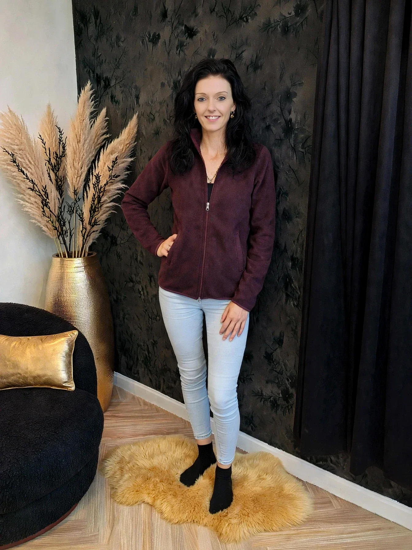 Dames Fleece Vest Aubergine - Heerlijk Warm Dames Vest