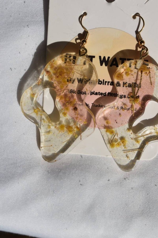 Be It Wattle Organic Blob With Cutout Earrings - Clear