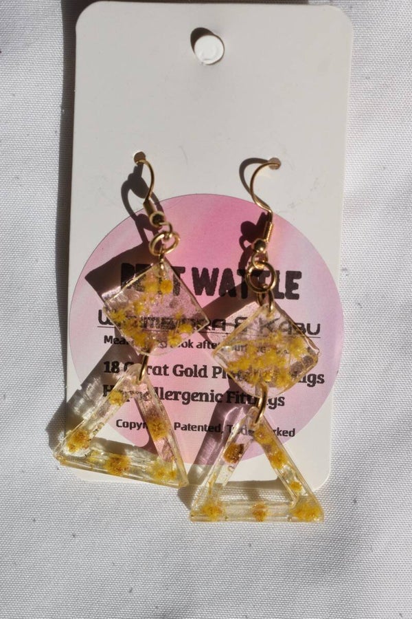 Be It Wattle Hollow Triangle Earrings - Clear
