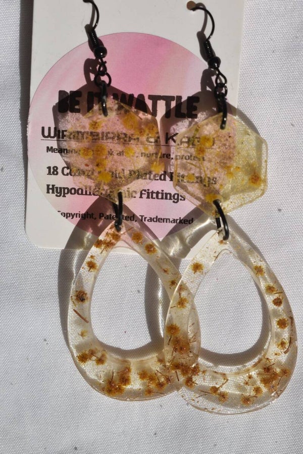 Be It Wattle Open Teardrop Hoop Earrings - Clear