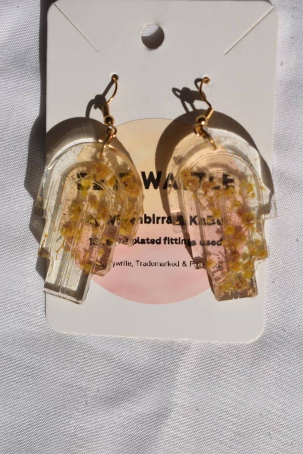 Be It Wattle Stepped Arch Earrings - Clear