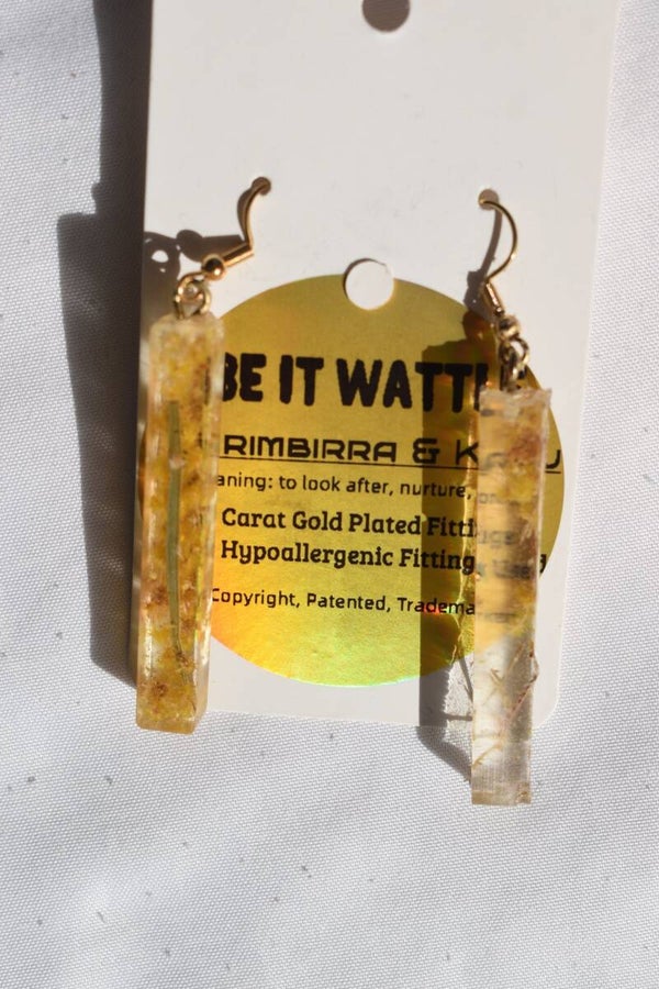 Be It Wattle Rectangle Earrings - Clear