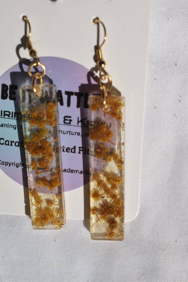 Be It Wattle Long Rectangle Earrings - Clear