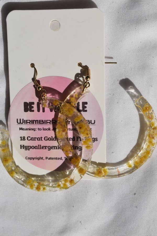 Be It Wattle Large Crescent Hoop Earrings - Clear