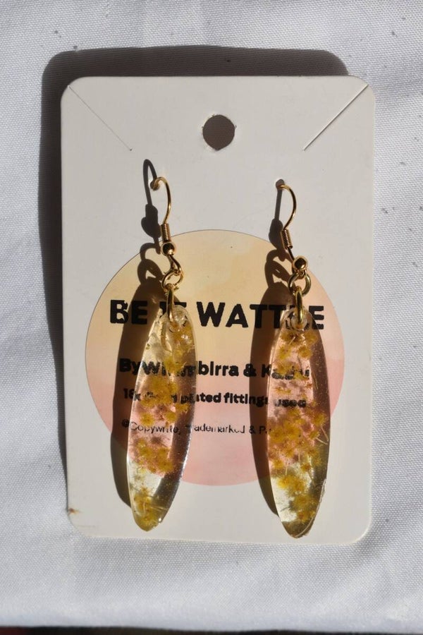 Be It Wattle Long Narrow Teardrop Earrings - Clear