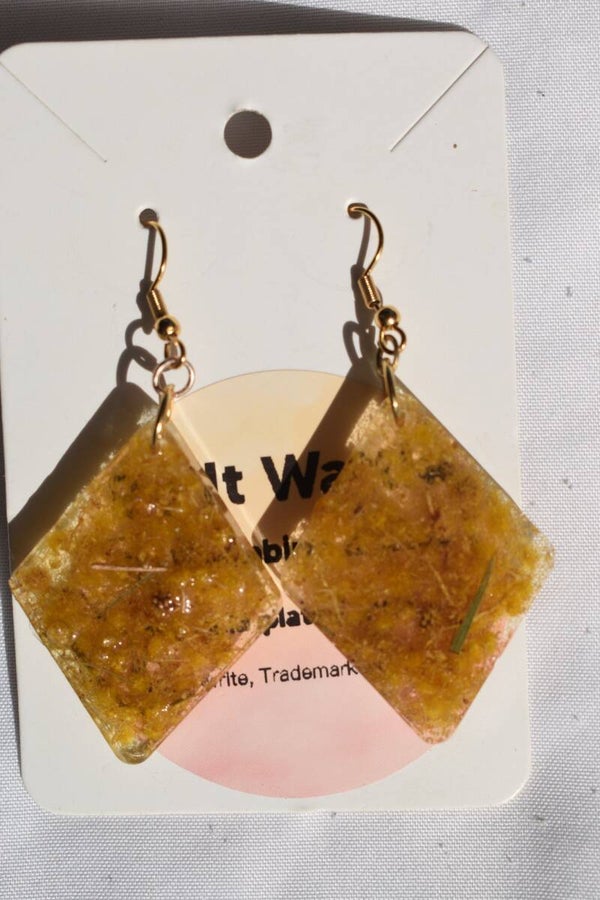Be It Wattle Diamond Earrings - Amber