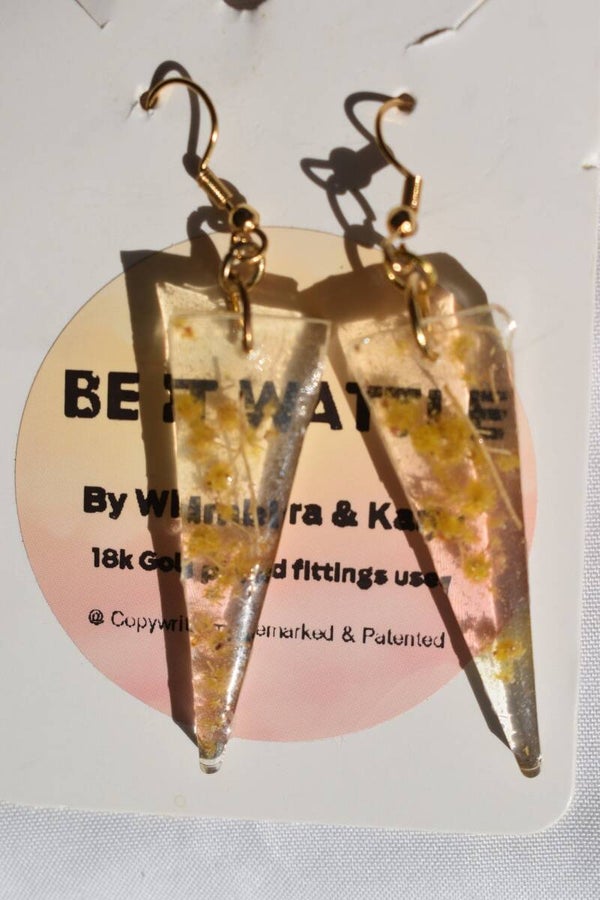 Be It Wattle Long Spike Triangle Earrings - Clear