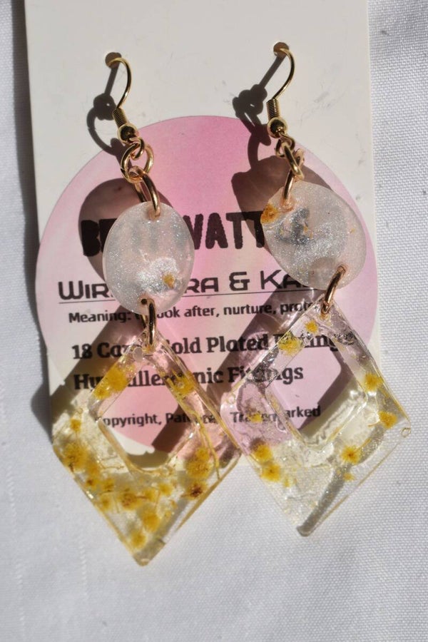 Be It Wattle Hollow Square Frame Earrings - Clear