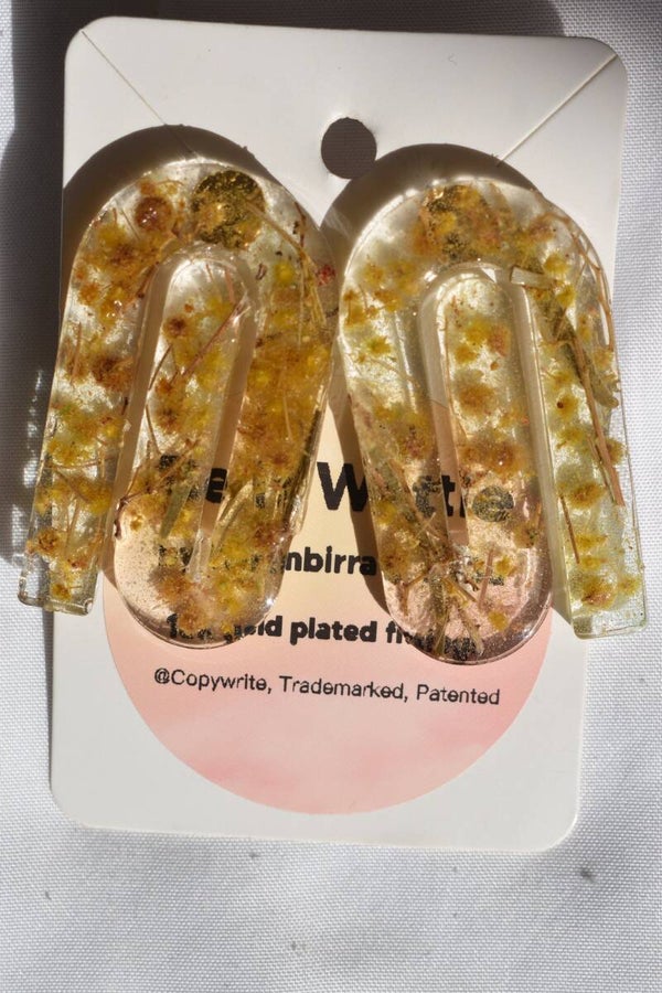 Be It Wattle Large Arch Earrings - Clear