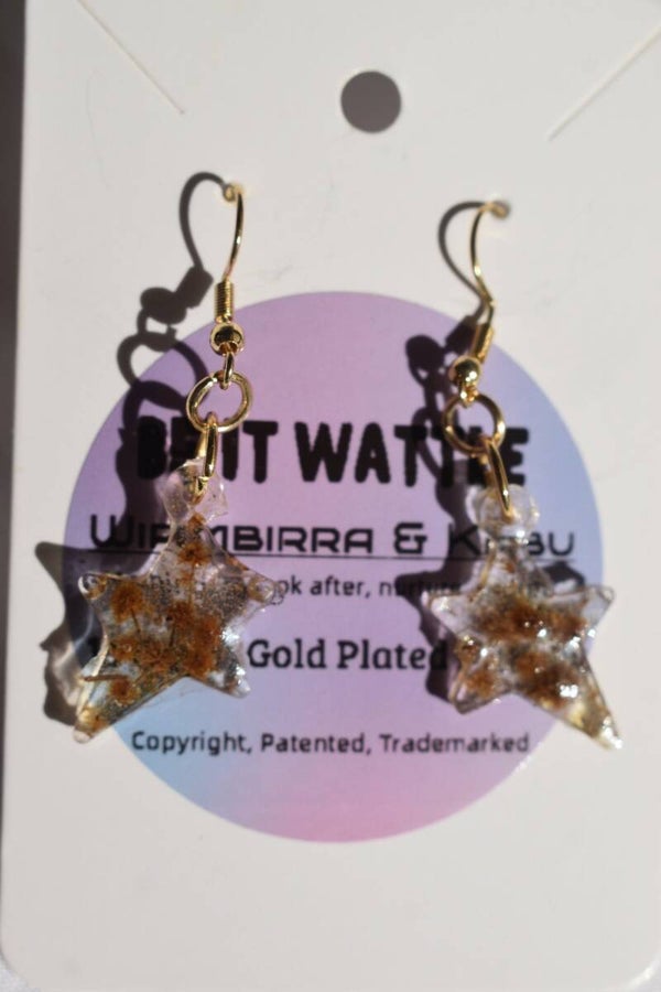 Be It Wattle Star Earrings - Clear