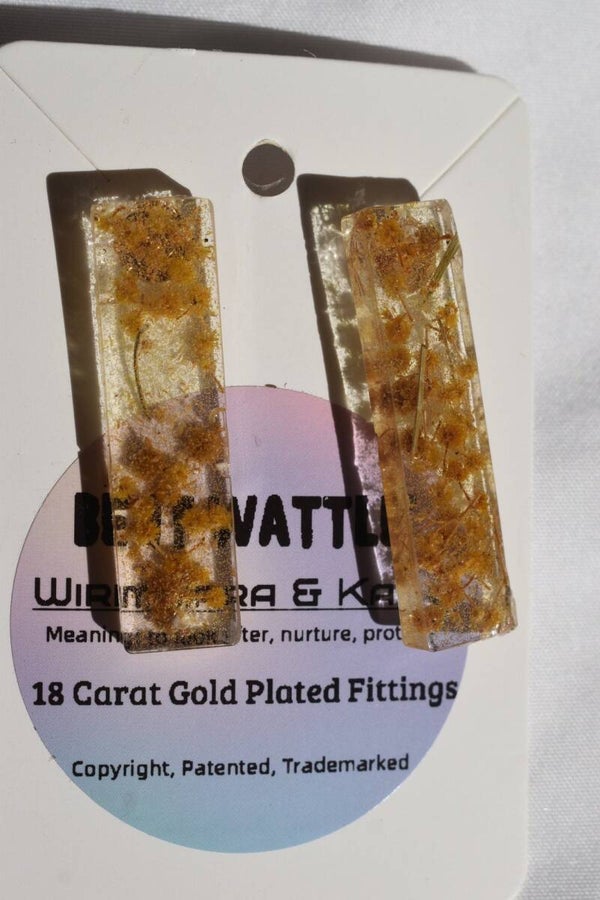 Be It Wattle Rectangle Earrings - Clear