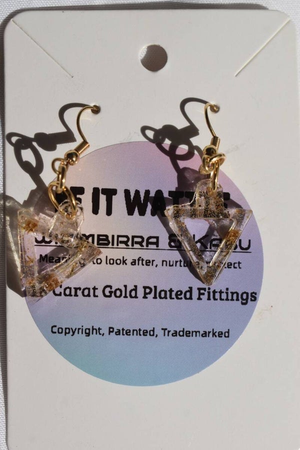 Be It Wattle Hollow Triangle Frame Earrings - Clear