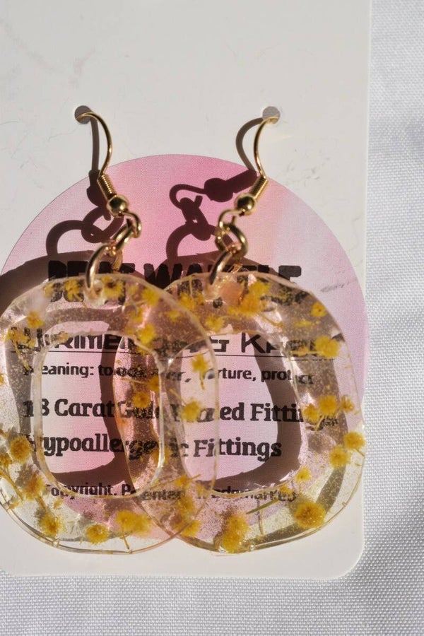 Be It Wattle Oval Hoop Earrings - Clear