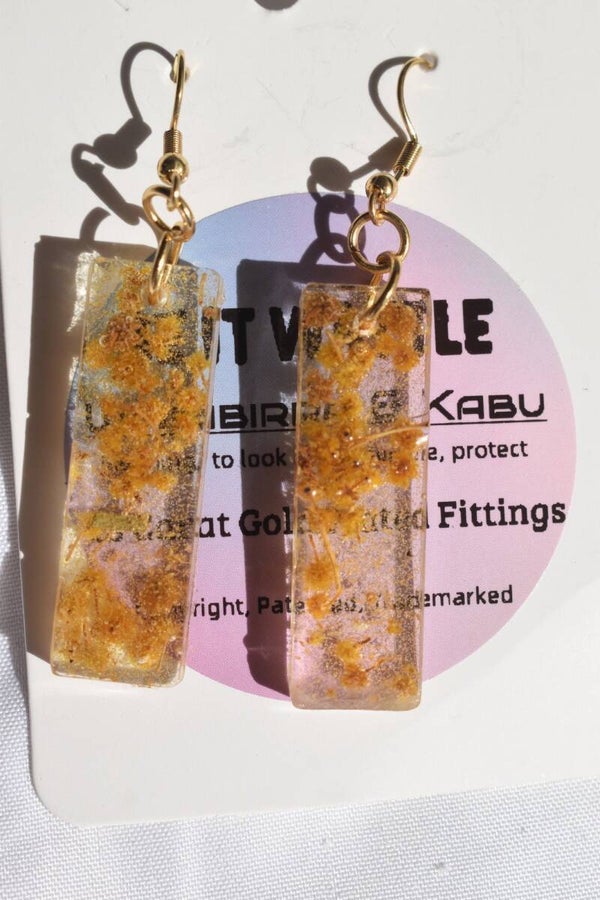 Be It Wattle Rectangle Earrings - Clear