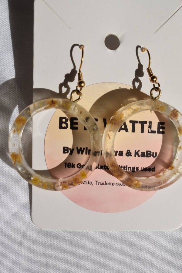 Be It Wattle Round Hoop Ring Earrings - Clear