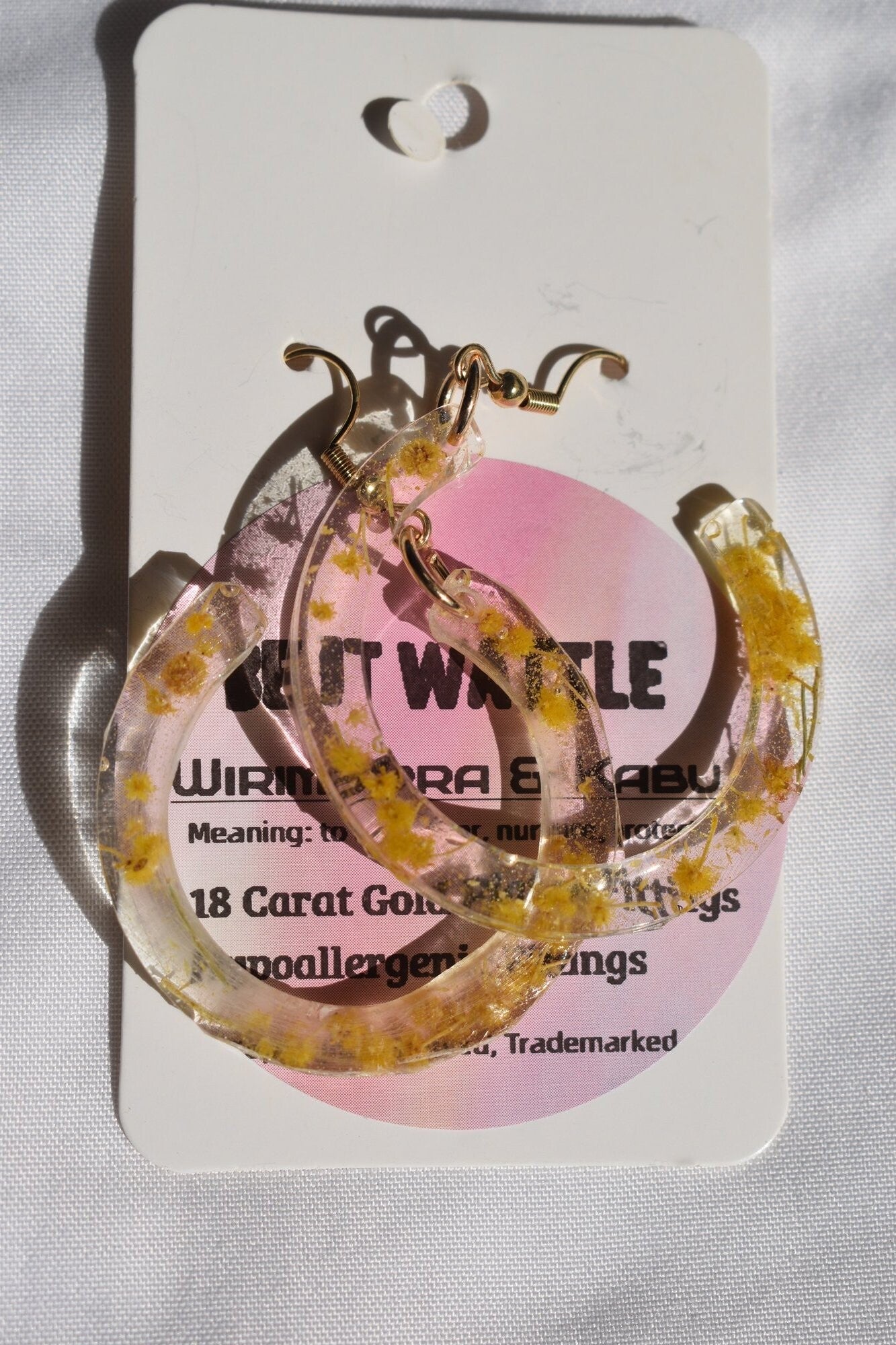 Be It Wattle Crescent Hoop Earrings - Clear