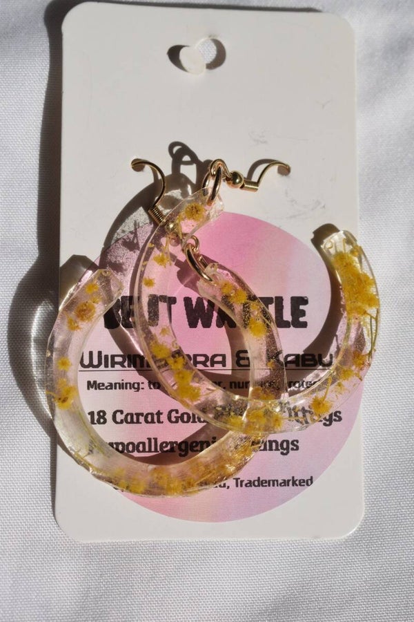Be It Wattle Crescent Hoop Earrings - Clear