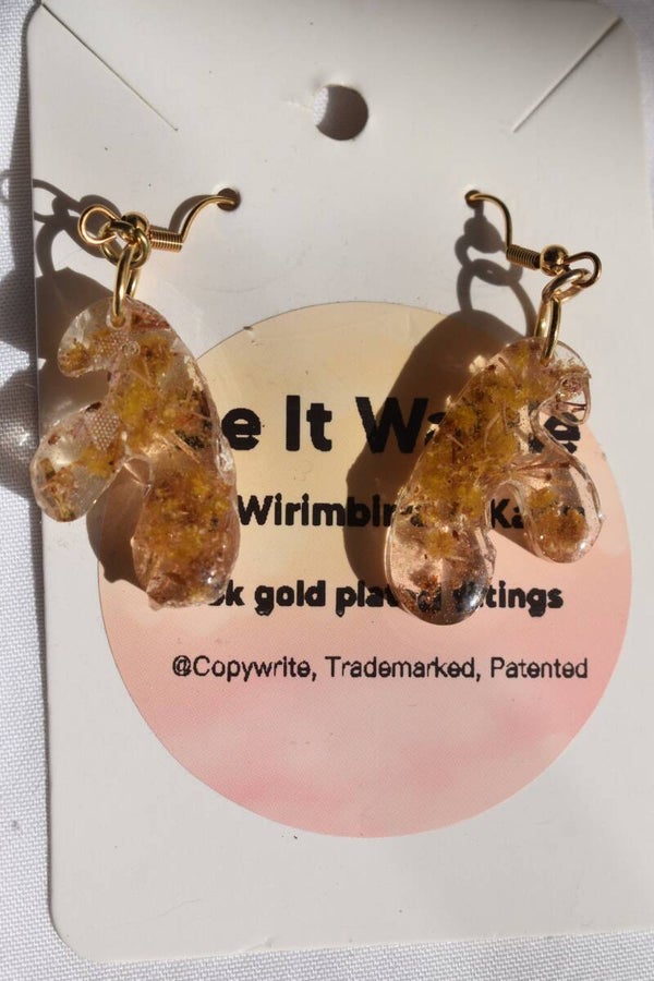 Be It Wattle Cactus Blob Earrings - Amber