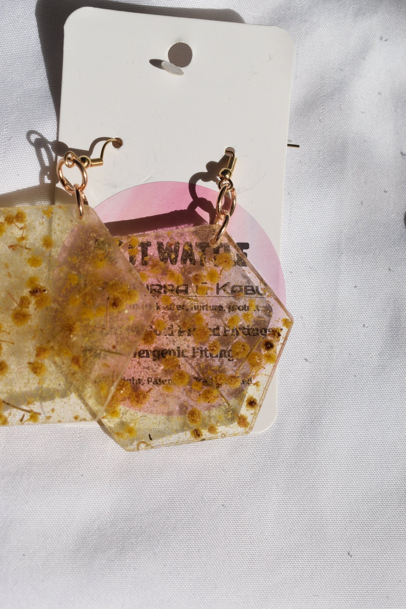 Be It Wattle Hexagon Earrings - Clear