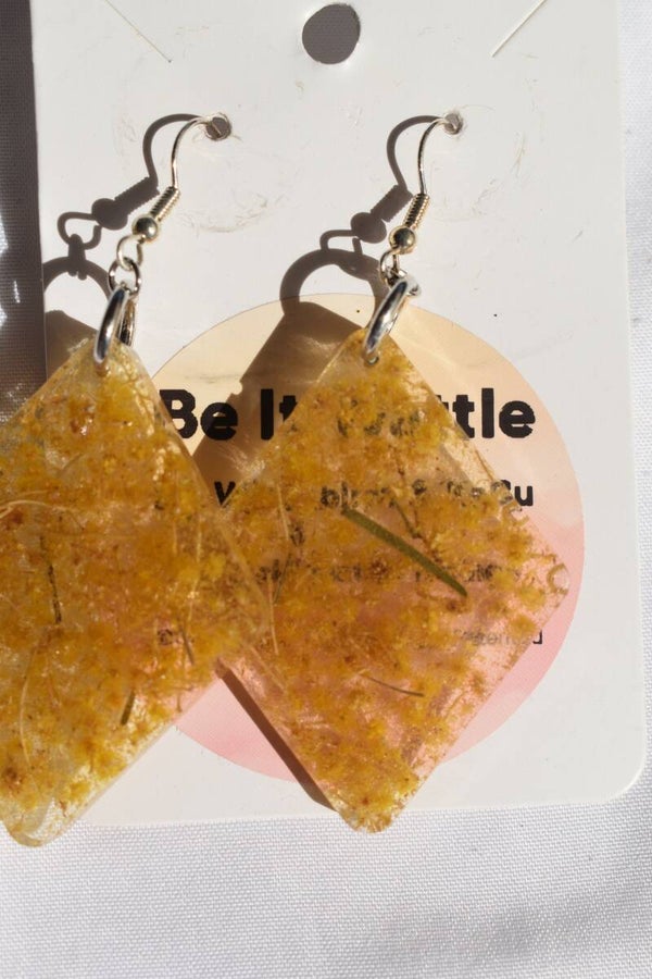 Be It Wattle Diamond Earrings - Amber