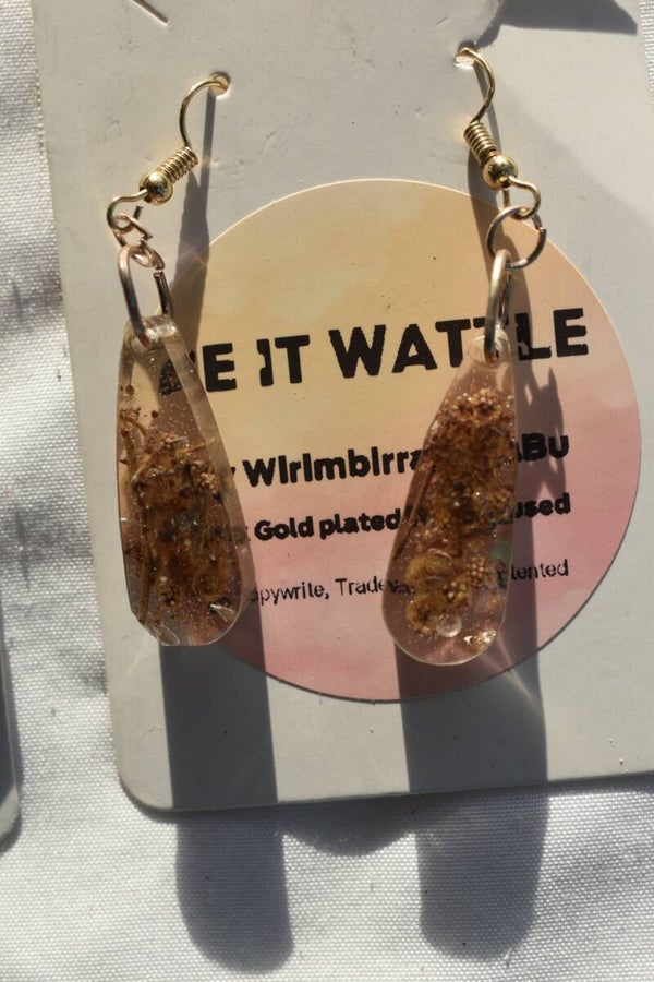 Be It Wattle Long Teardrop Earrings - Clear