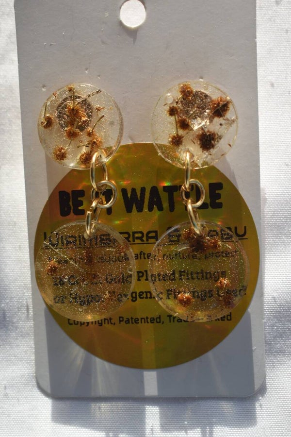 Be It Wattle Oval & Round Disc Dangle Earrings - Clear
