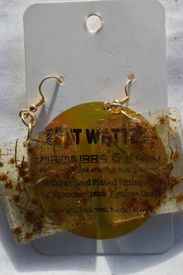 Be It Wattle Large Rounded Rectangle Earrings - Clear