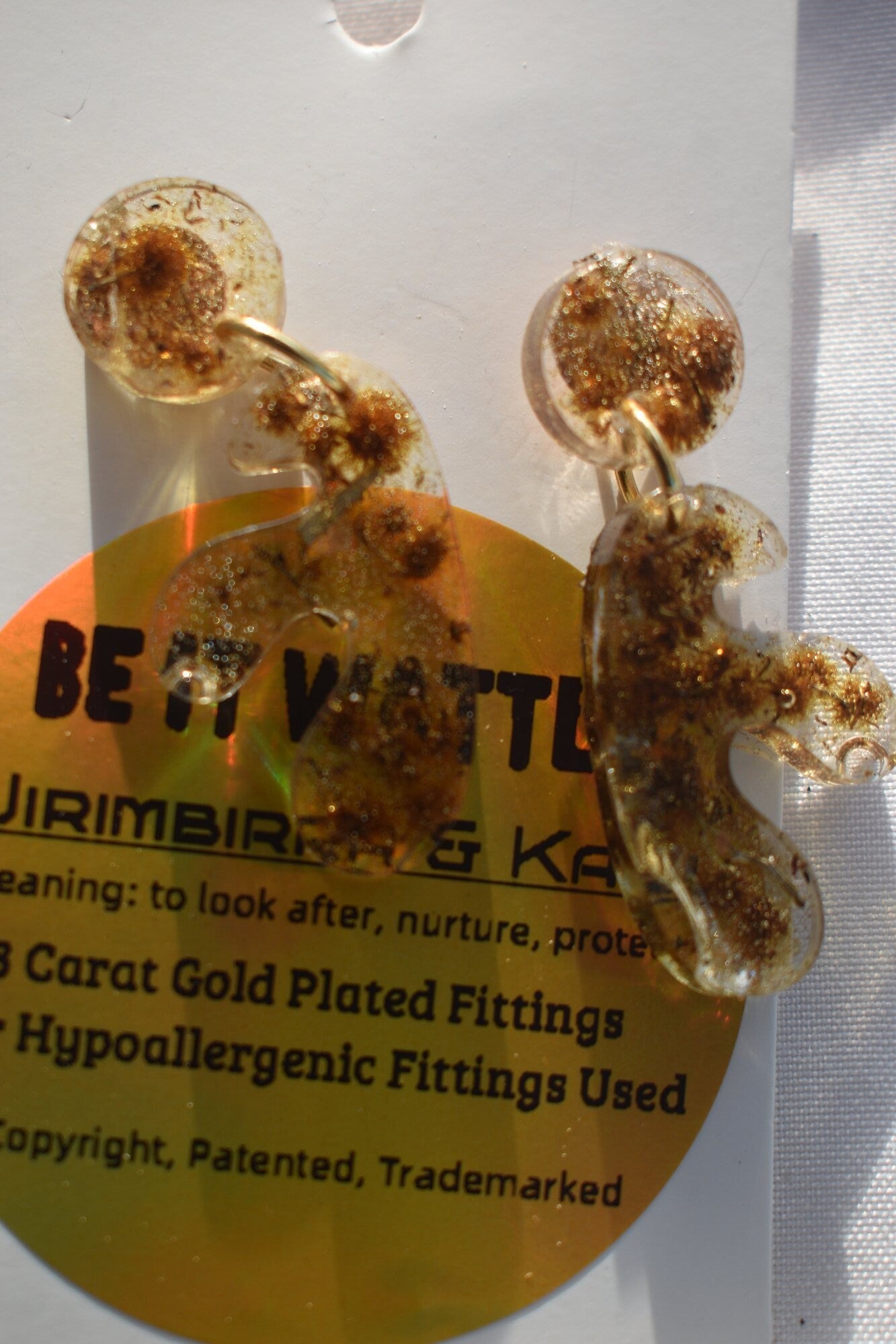 Be It Wattle Blob & Round Disc Dangle Earrings - Clear