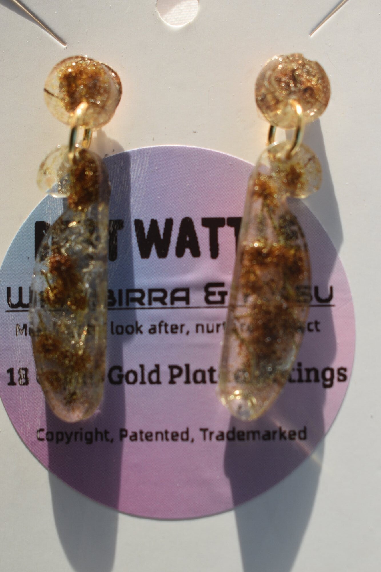 Be It Wattle Bar & Round Disc Dangle Earrings - Clear