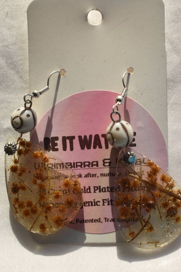Be It Wattle Leaf Earrings - Clear