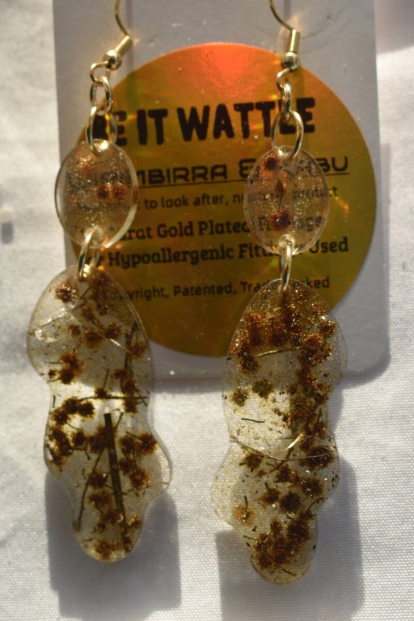Be It Wattle Organic Blob & Round Disc Dangle Earrings - Clear
