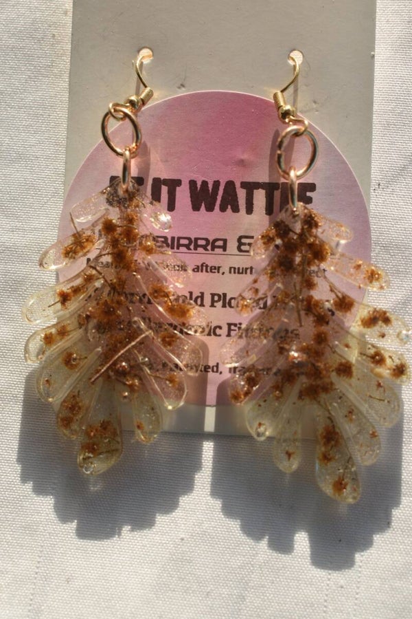 Be It Wattle Leaf Feather Earrings - Clear