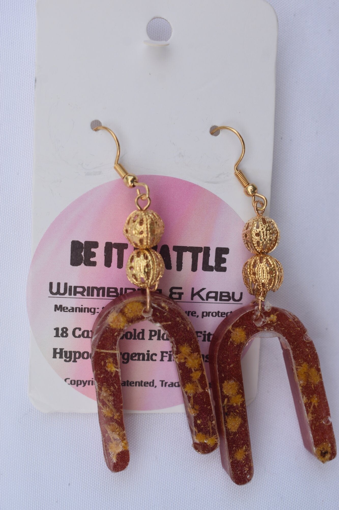 Be It Wattle Arch Earrings - Burgundy