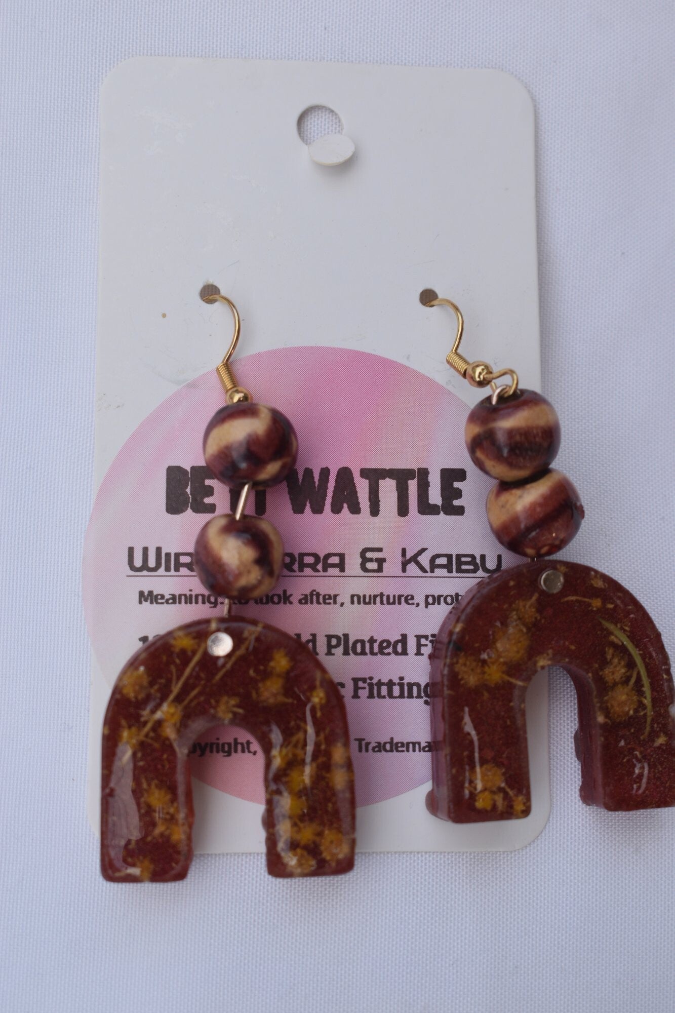 Be It Wattle Arch Earrings - Burgundy