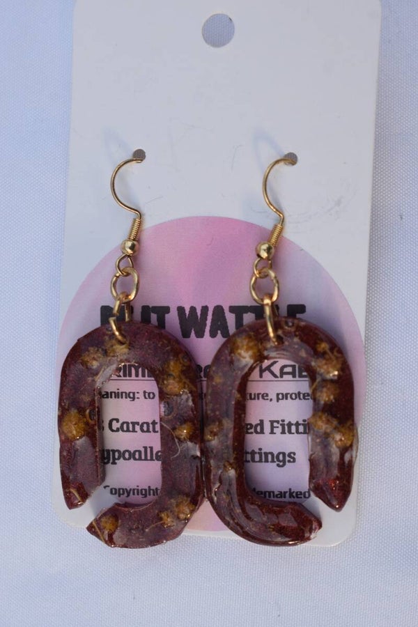 Be It Wattle Stacked Open Loops Earrings - Burgundy