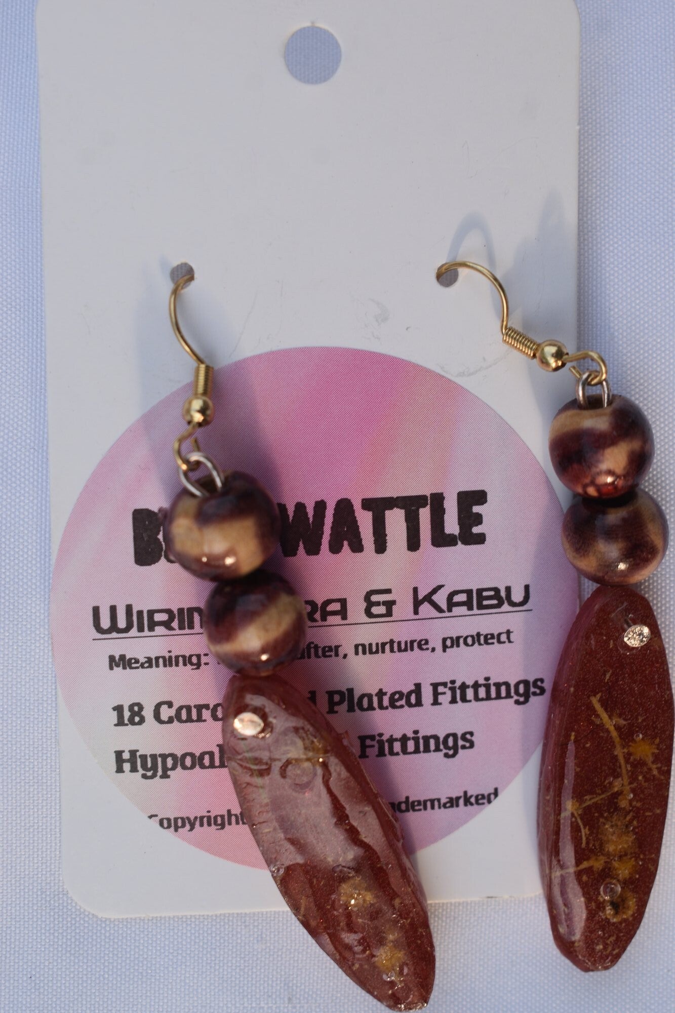 Be It Wattle Leaf Earrings - Burgundy